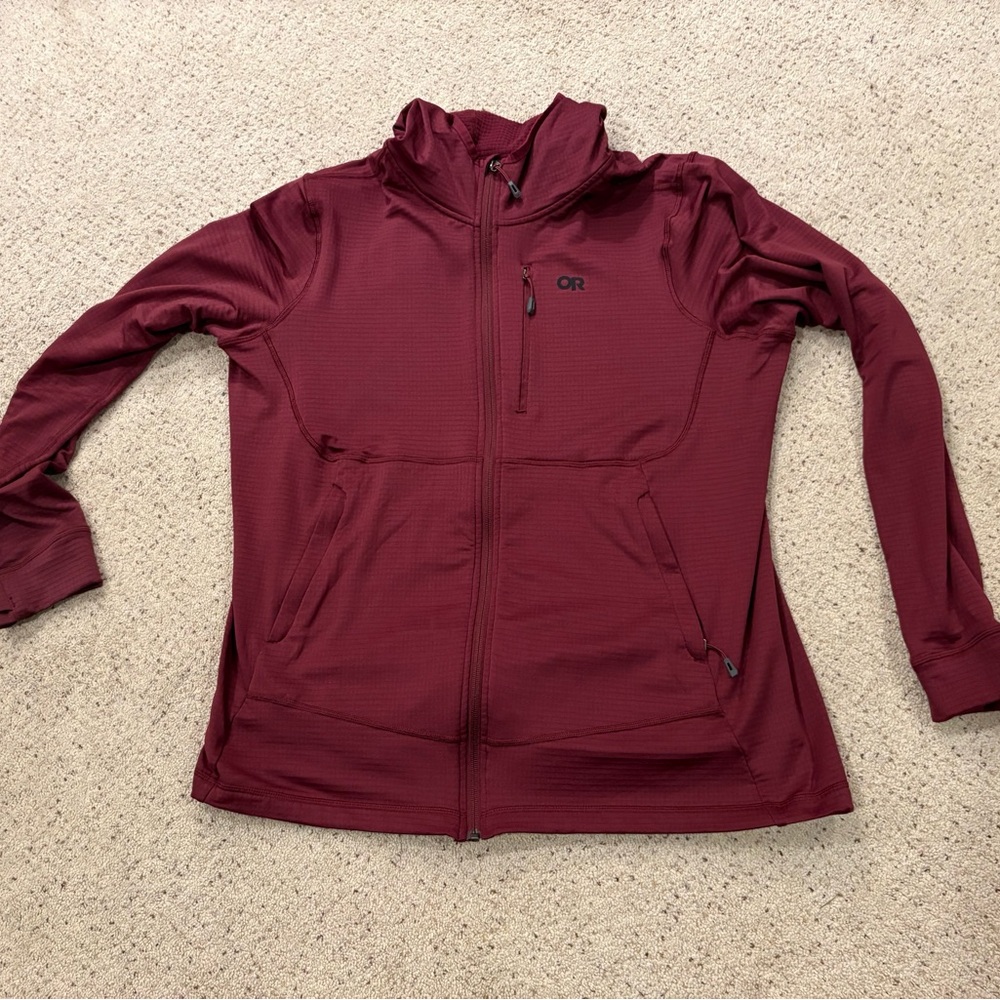 Outdoor Research Burgundy Vigor Full Zip Athletic Jacket